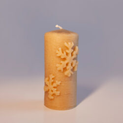 Cylinder shape candle, snowflake pattern